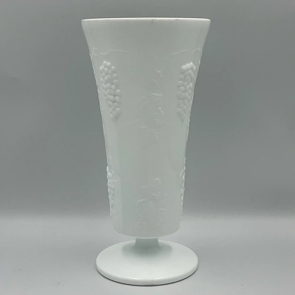 Vintage Indiana Glass Harvest Milk Glass Colony Flower Vase